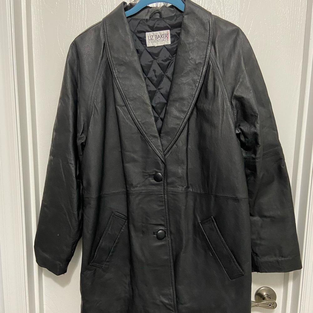 Liz Baker Black Leather Coat